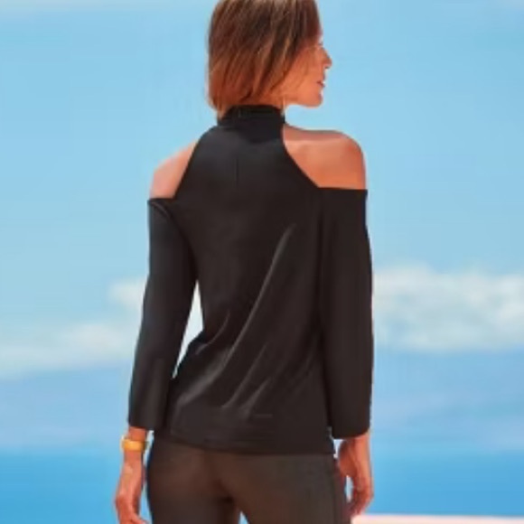 Michael Kors, black ring twist neck  embellished halter top - Picture 2 of 14